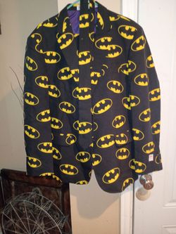 Batman Logo Print Blazer Suit Jacket