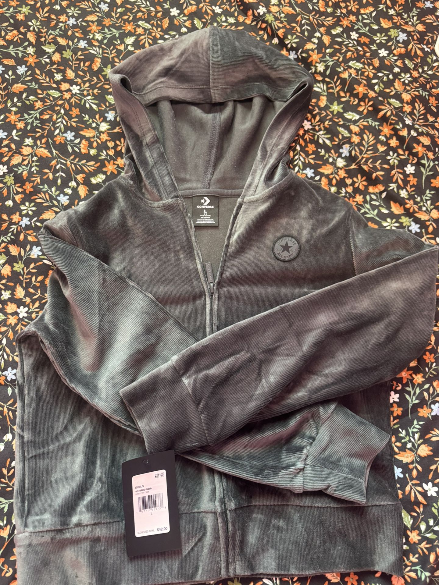 Converse Ribbed Velour Full-Zip Hoodie