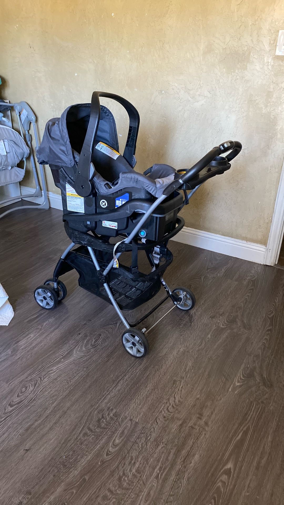 Infant car seat, baby trend used a couple months. Car seat has the base.