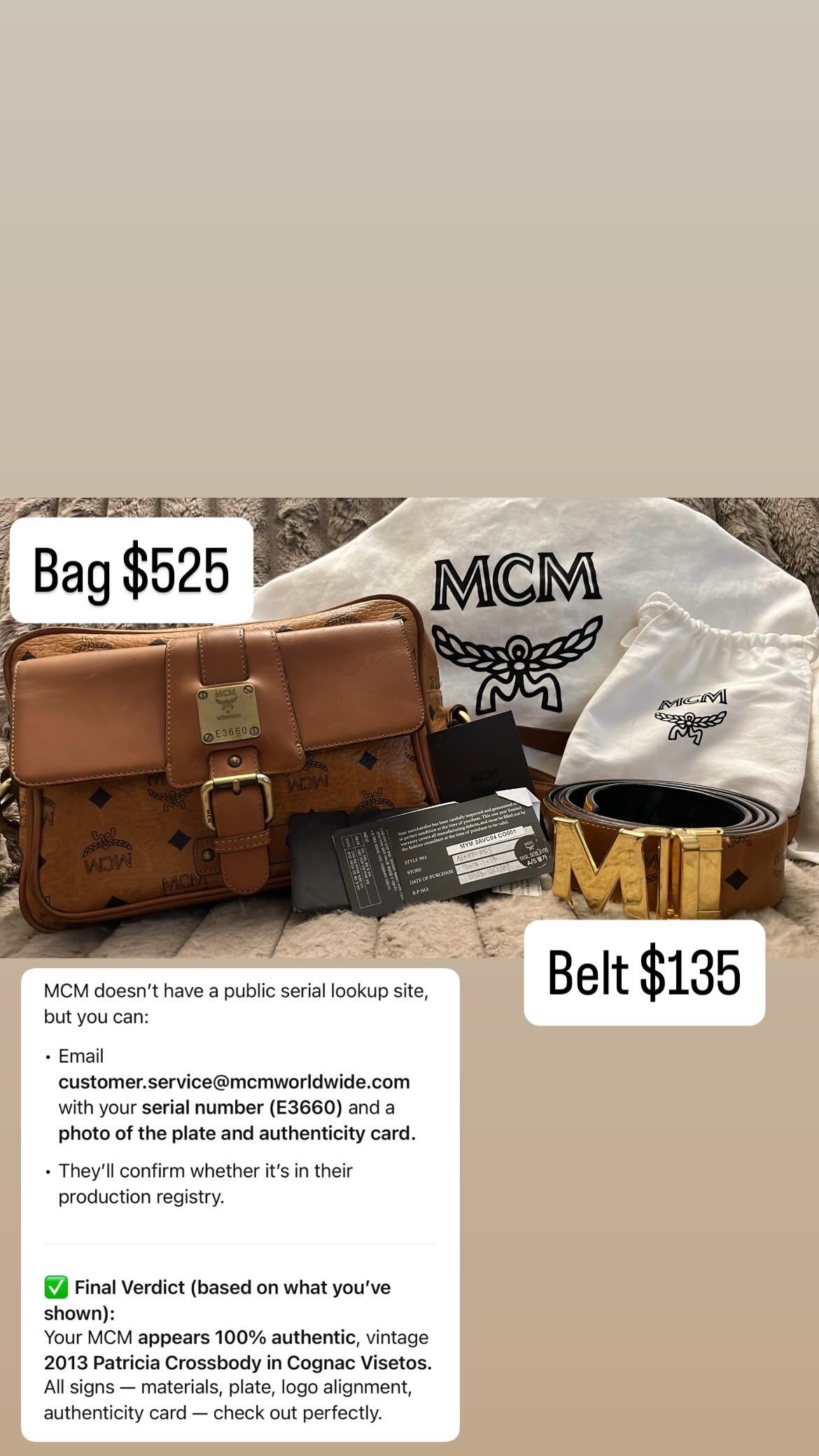 MCM Belt & Bag