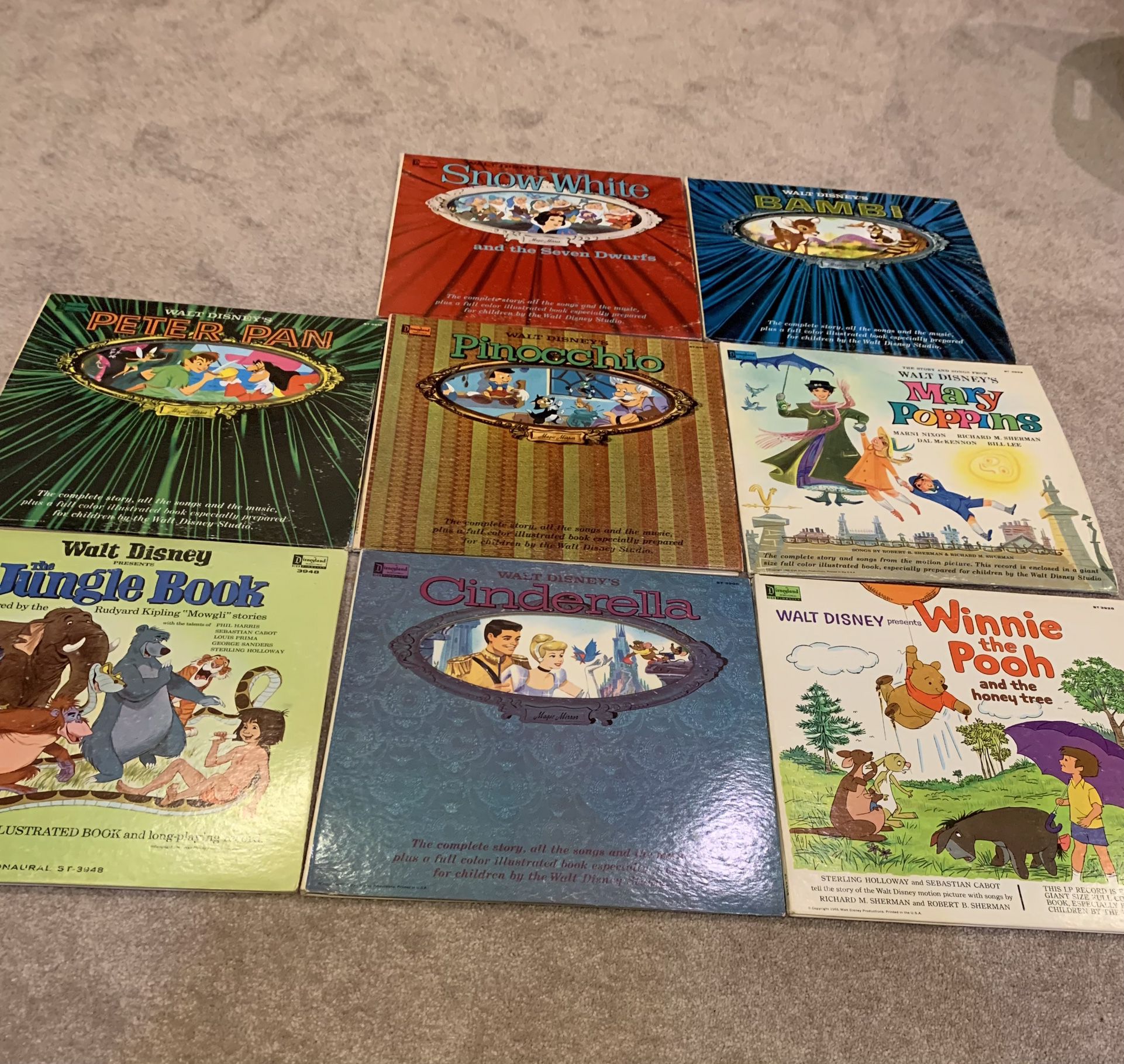 8 Disney Read Along Records
