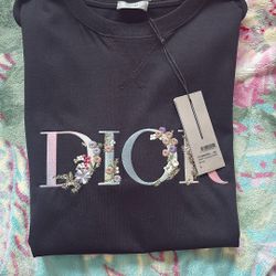 Dior Black Floral Tee Shirt