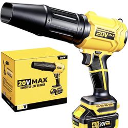 Cordless Leaf Blower for DEWALT 20V Max Battery, 720-CFM 180-MPH Handheld Electric Dust Blower with Light, Battery Powered Leaf Blowers for Keyboards 