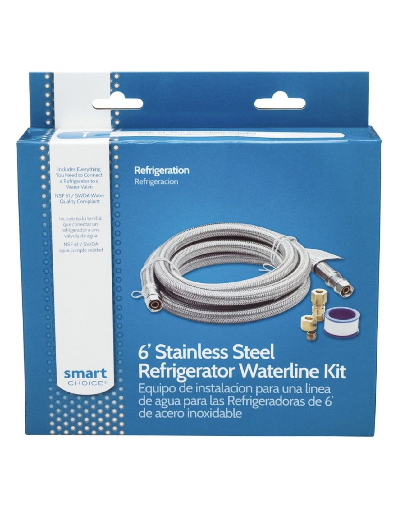 Smart Choice Stainless-Steel Refrigerator Waterline Kit Required