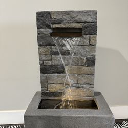Cascade Rock Wall Fountain With Lights
