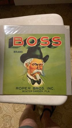 Boss Brand Roper Bros. Vintage Citrus Crate Label
