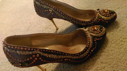 Ladies size 8.5 heavily beaded shoes