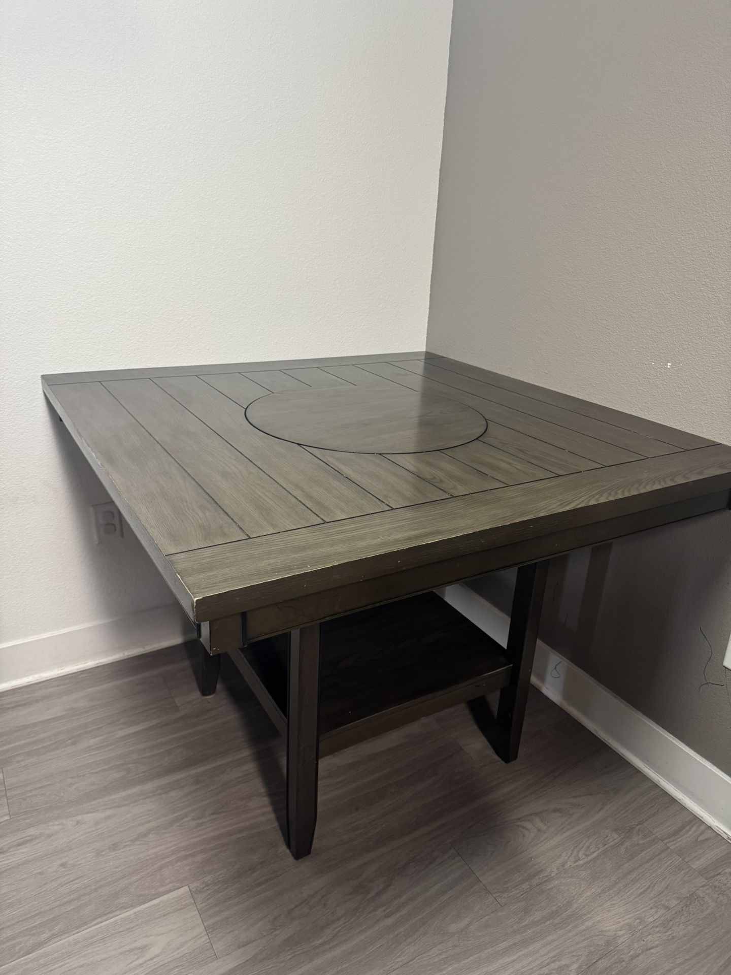 Dining Table w/ Lazy Susan 4 Chairs