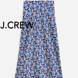 🌞(NEW) (1 AVAILABLE) WOMEN’S J.CREW GWYNETH SLIP SKIRT IN FLORAL LUSTER CHARMEUSE - SIZE: LARGE (MSRP: $98)🌞