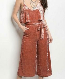 Velvet Pink Jumpsuit 