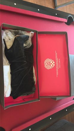 Vince Camuto black leather knee high boots