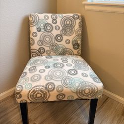 Patterned Accent Chair Gray And Teal