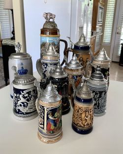 Lot Of 11 Beer Steins   Not Selling Individually   
