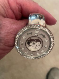 Betty Boop Silver Bangle Watch with Crystal Bezel