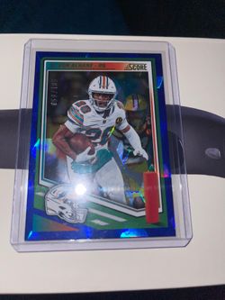 2025 Panini Score De'Von Achane #123 Cubic 58/185 Miami Dolphins Football Card