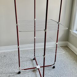 Foldable Drying Rack With Wheels