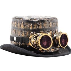 Spooktacular Creations Steampunk Top Hat w/Goggles Accessorie Set