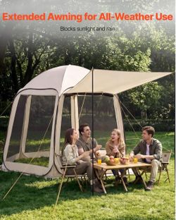 Like New VEVOR 10’x9.2’ Pop Up Screen House Tent With Awning For 4–8 People