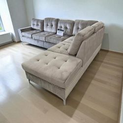 Velvet Sectional Sofa New 🛋 💖 Reversible 