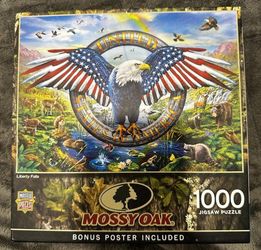 Mossy Oak Liberty Falls 1000 Pc Jigsaw Puzzle with Poster FREE SHIPPING