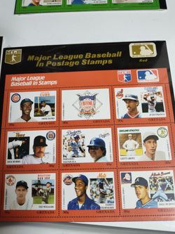 5 unopened sheets and book MLB stamps from 90s