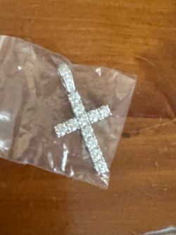 Silver Crystal Cross Pendant