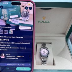 Womens Date Just Rolex pink And Silver