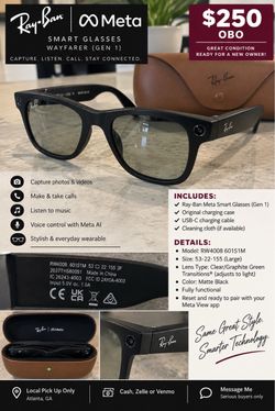Ray-Ban Meta Wayfarer Smart Glasses Gen 1 + Charging Case