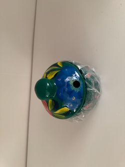 Hand-Painted Ceramic Lidded Jar