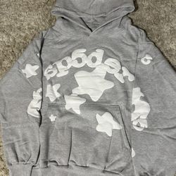 Gray Beluga Sp5der Hoodie