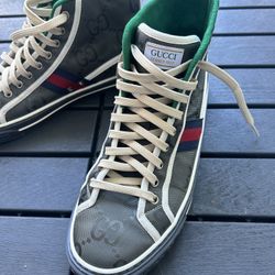 Gucci Grey Nylon Tennis 1977 High Top Sneakers