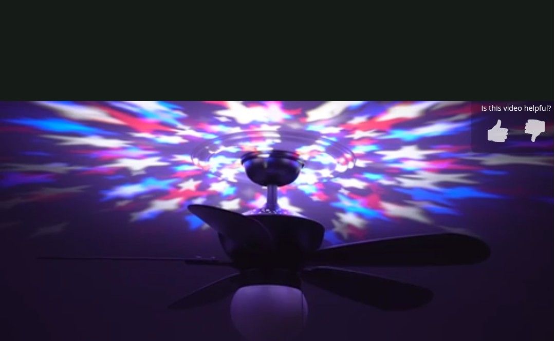 Ceiling Fan 44 In. With Projecting Colored Stars Uplight