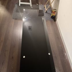 Dark Wood & Glass TV Stand / Media Console