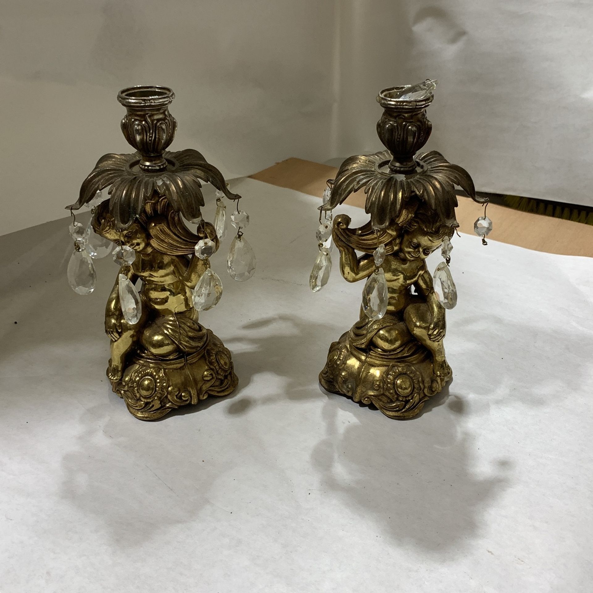 Pair Of Cherub Candle Holders