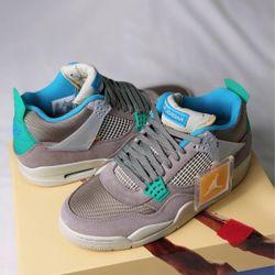Union La x Jordan Air Jordan 4 Taupe Haze 30th Anniversary Mid-Top Vintage Basketball Shoes Unisex Taupe 