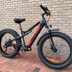 900/750 Watt Electric Fat Tire Mountain Bike (26x4.0), 30mph, 40 Mile Distance-Red Or Black