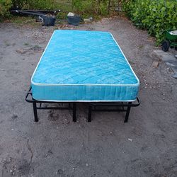 Twin Size Bed Frame With Mattress And Box Springs 