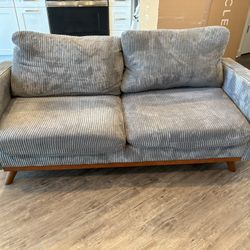 ✨ Like New Vesgantti 68” Loveseat – Comfy Corduroy, Walnut Legs – $140 OBO