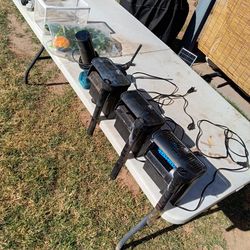 Aquarium Filter Pumps..20 Gal...All Work Fine! Bag Full Decorations...2  Sperating /Breeding Cage ..3 Fish Nets...Tank Scrubber..Cave ..Mag Cleaner.