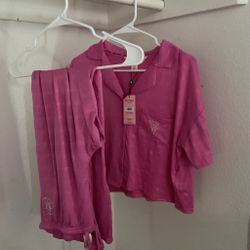 Juicy Couture Pink Two-Piece Pajama Set