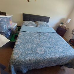 Queen matress and frame head board set