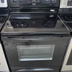 Black Whirlpool Glass Top Stove 