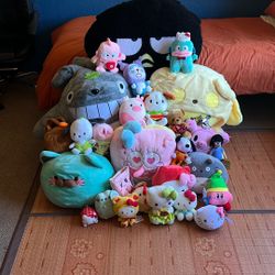 Plush Lot Sanrio, Ghibli, SpongeBob, Kirby, & Misc 27 Total