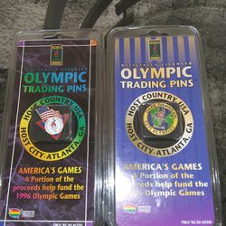 Tools.TWO Olympic games pins, usa flag & dare to dream .Atlanta 1996.hard to find