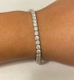 925 Silver, 4mm Moissanite tennis bracelet