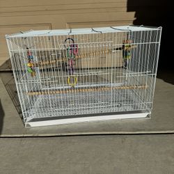 Bird Cage Filled With Toys 