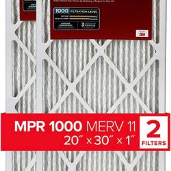 Filtrete 20x30x1, AC Furnace Air Filter, MPR 1000, Micro Allergen Defense, 2-Pac