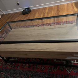 Mid Century Glass Coffee Table 