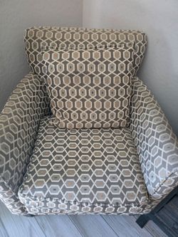 Upholstered Accent Chair with Throw Pillow