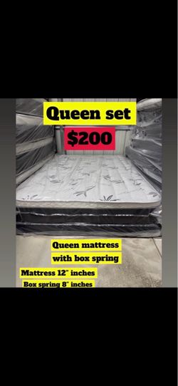 Queen size pillow top mattress with box spring included